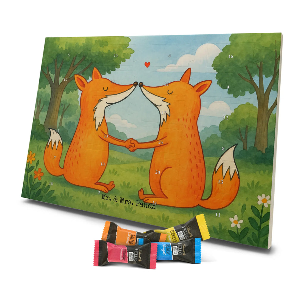 Chocolate advent calendar foxes Love Design animal lover, foxes, forest wildlife, clever as a fox, couple, lovers, proof of love, fiancée, husband, girlfriend, marriage, wife, boyfriend