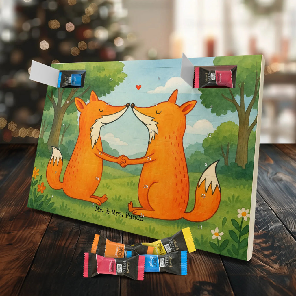Chocolate advent calendar foxes Love Design animal lover, foxes, forest wildlife, clever as a fox, couple, lovers, proof of love, fiancée, husband, girlfriend, marriage, wife, boyfriend