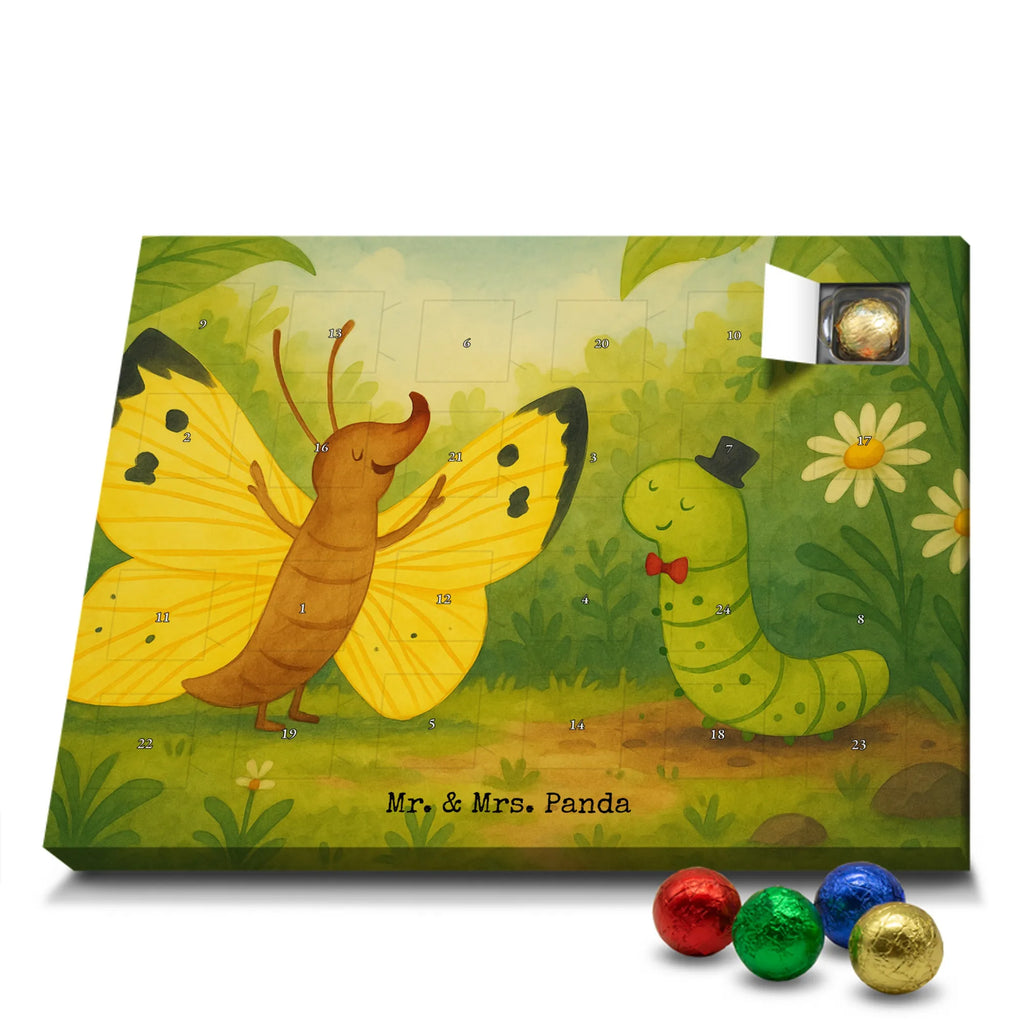 Chocolate advent calendar Caterpillar butterfly Design card, gift ideas, gifts, small animals, cute, cute animal motives, hand drawn, funny sayings, good mood, special gifts, animal lover, development, Caterpillar, butterfly, lemon butterfly, growing up, cocoon, hat, beauty