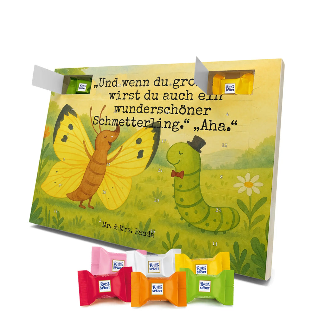 Chocolate advent calendar Caterpillar butterfly Design card, gift ideas, gifts, small animals, cute, cute animal motives, hand drawn, funny sayings, good mood, special gifts, animal lover, development, Caterpillar, butterfly, lemon butterfly, growing up, cocoon, hat, beauty
