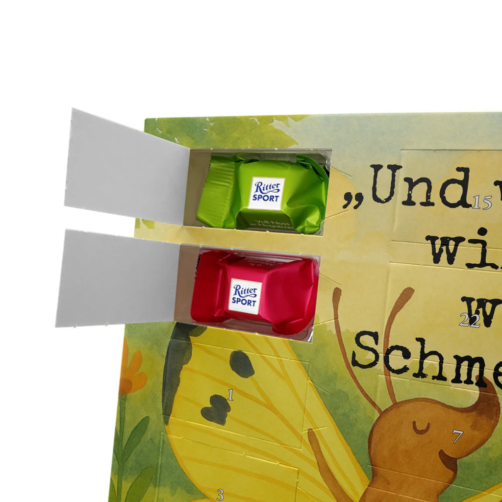 Chocolate advent calendar Caterpillar butterfly Design card, gift ideas, gifts, small animals, cute, cute animal motives, hand drawn, funny sayings, good mood, special gifts, animal lover, development, Caterpillar, butterfly, lemon butterfly, growing up, cocoon, hat, beauty