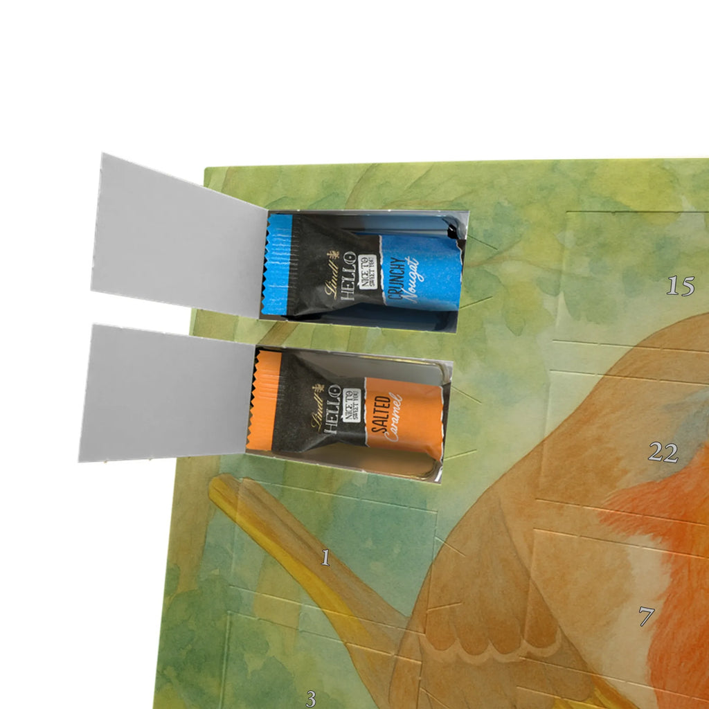 Chocolate advent calendar robin feathers Design card, gift ideas, gifts, small animals, cute, cute animal motives, hand drawn, funny sayings, good mood, special gifts, animal lover, bird, slogan courage, flying, motivation pictures, robin, motivation slogans, slogan motivation