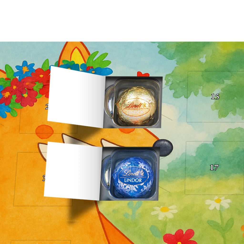 Chocolate advent calendar Fox Flower Design animal lover, foxes, forest wildlife, clever as a fox, joy, flower, fox girl, proof of love, girlfriend, flowers, self-love, flower girl, me, girlfriends