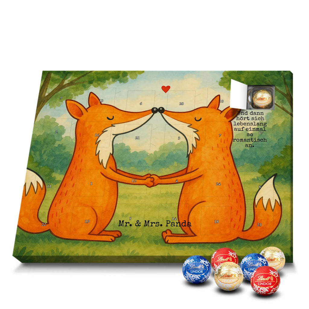 Chocolate advent calendar foxes Love Design animal lover, foxes, forest wildlife, clever as a fox, couple, lovers, proof of love, fiancée, husband, girlfriend, marriage, wife, boyfriend