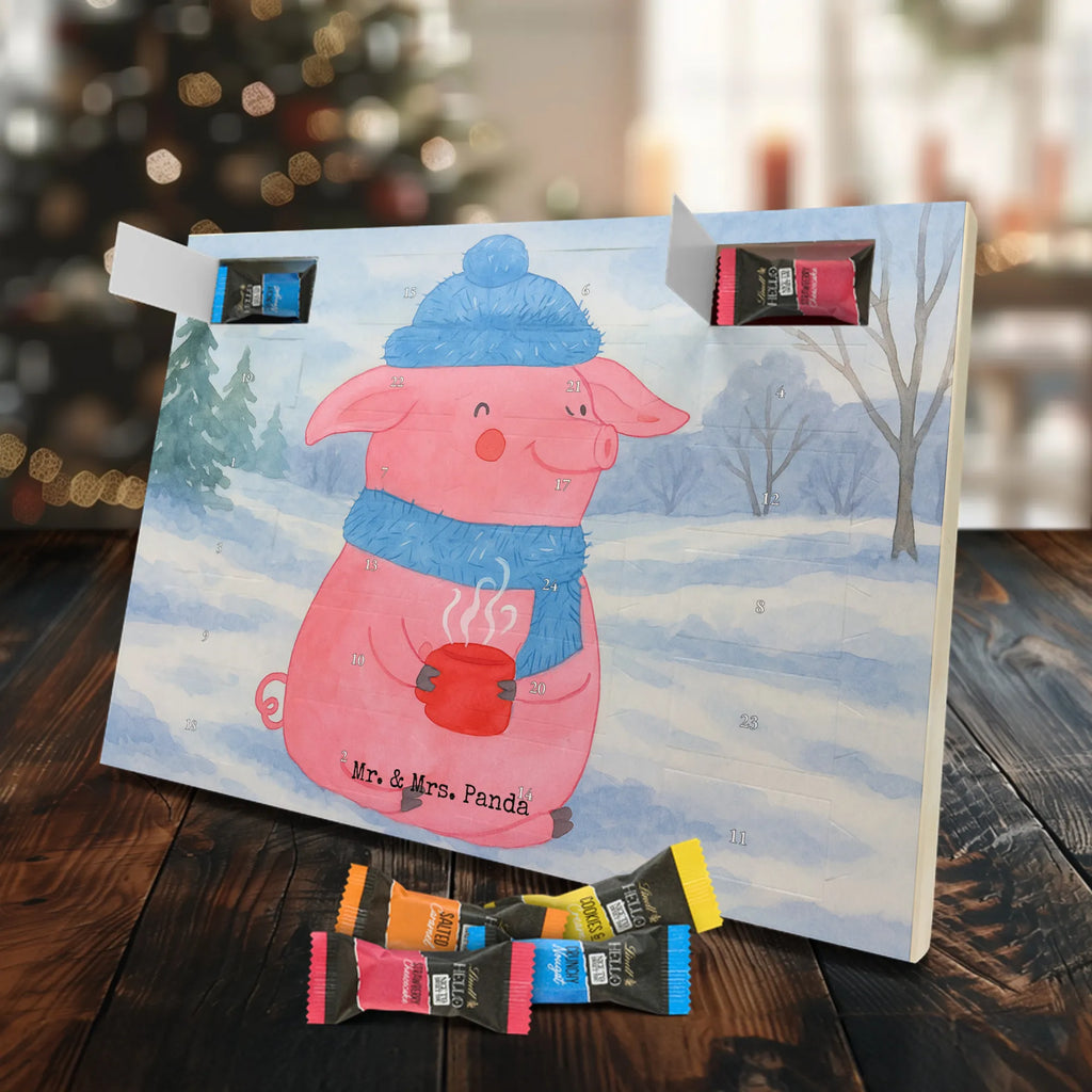 Chocolate advent calendar piggy Mulled wine Design Christmas time, snow, mulled wine, Christmas market, drunk, saying