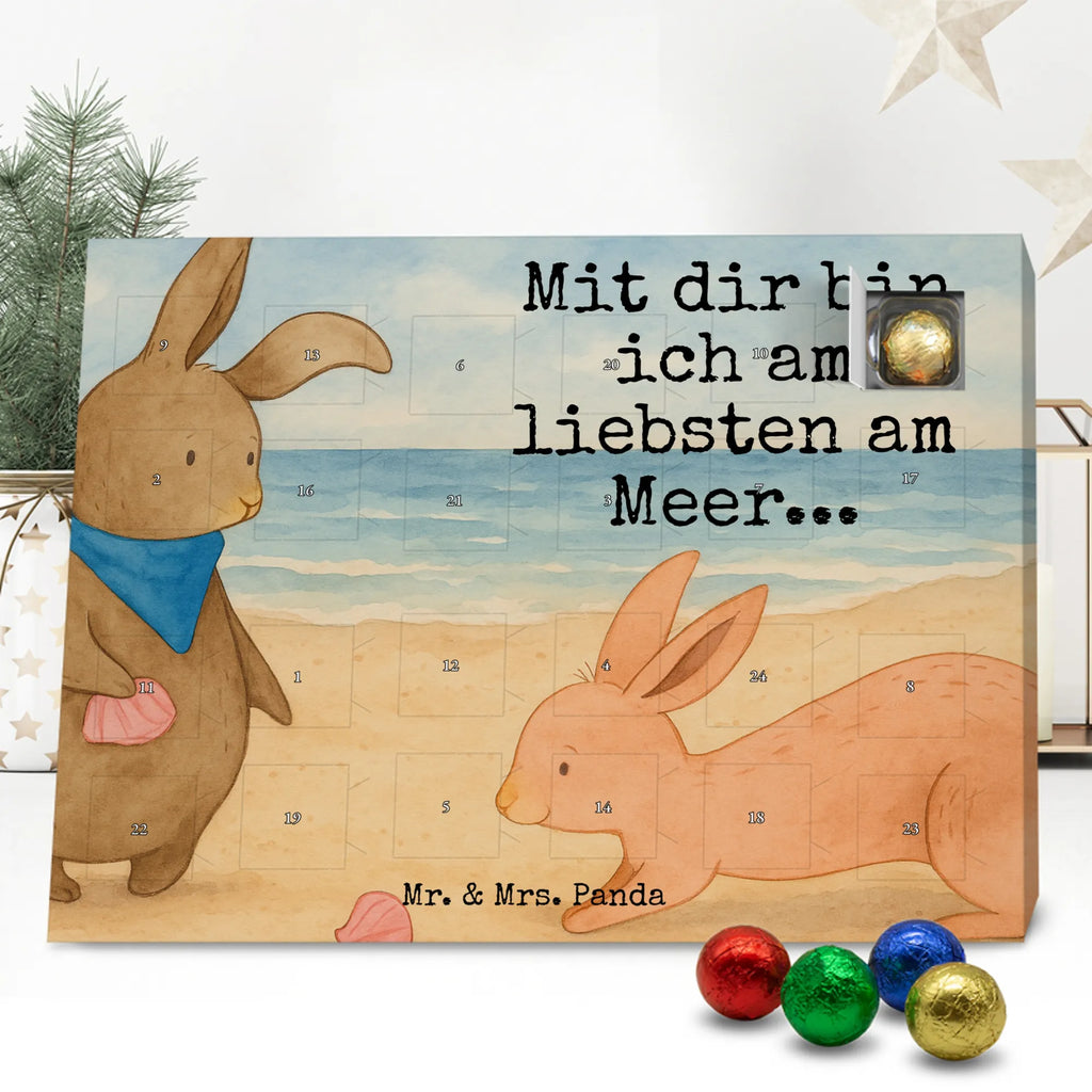 Chocolate advent calendar Bunnies with seashell Design Father's Day, Mother's Day, girlfriend, best friend, shells, rabbits, collecting shells, girlfriends