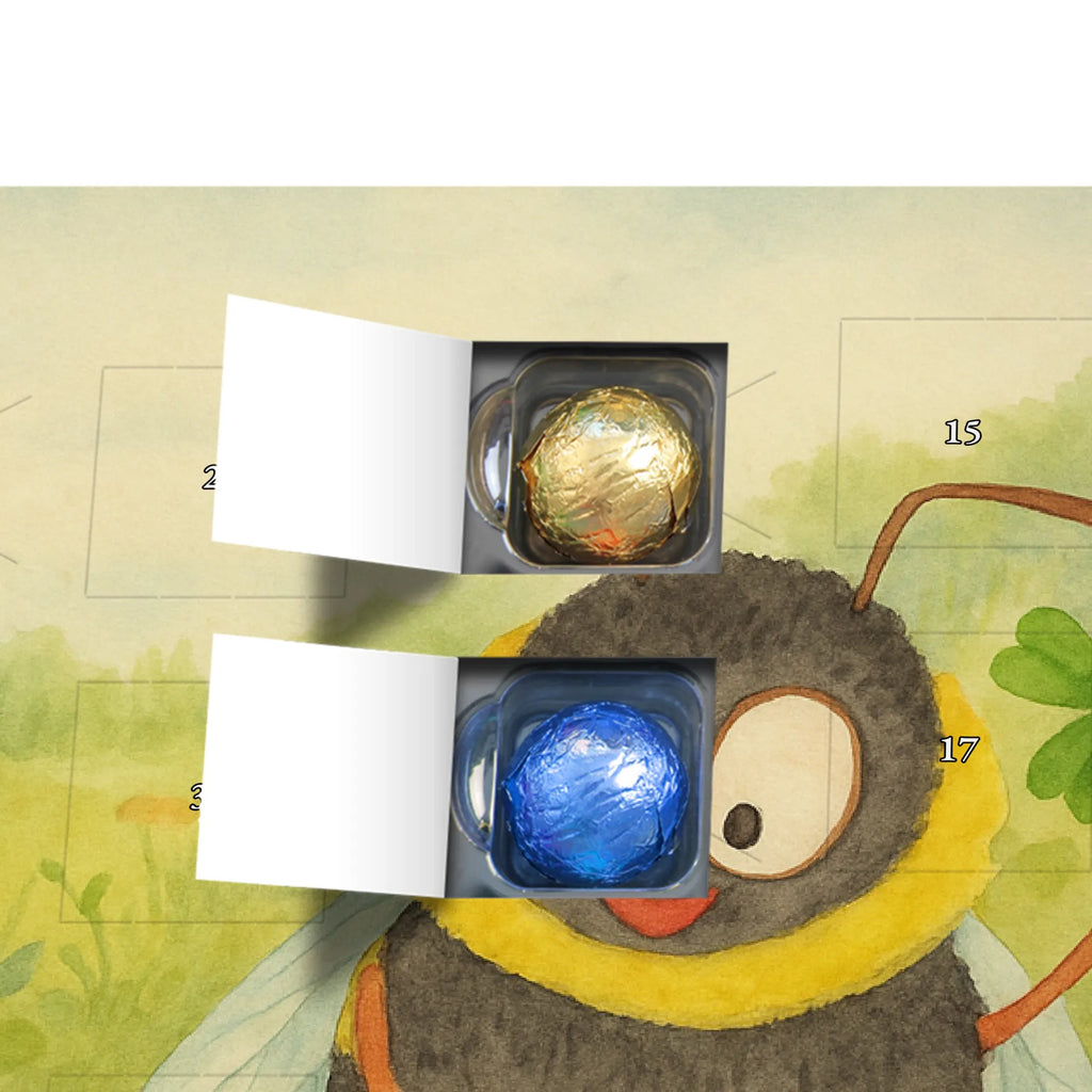 Chocolate advent calendar bumblebees shamrock Design card, gift ideas, gifts, small animals, cute, cute animal motives, hand drawn, funny sayings, good mood, special gifts, animal lover, bumblebee, saying happy, saying positive, saying beautiful, bee decoration, be happy, become happy