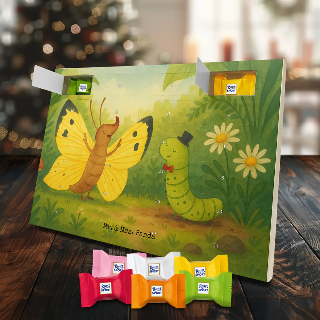 Chocolate advent calendar Caterpillar butterfly Design card, gift ideas, gifts, small animals, cute, cute animal motives, hand drawn, funny sayings, good mood, special gifts, animal lover, development, Caterpillar, butterfly, lemon butterfly, growing up, cocoon, hat, beauty