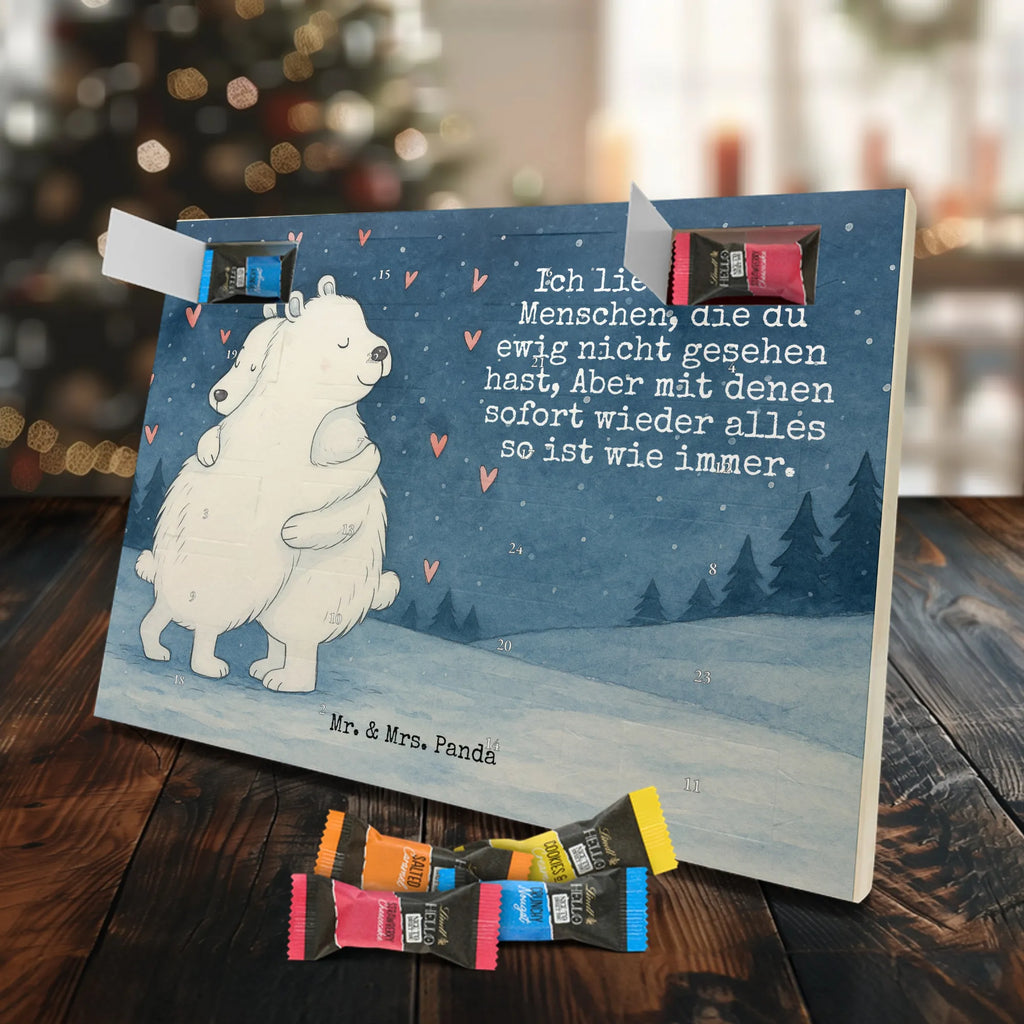 Chocolate advent calendar Icebear Embrace Design card, gift ideas, gifts, small animals, cute, cute animal motives, hand drawn, funny sayings, good mood, special gifts, animal lover