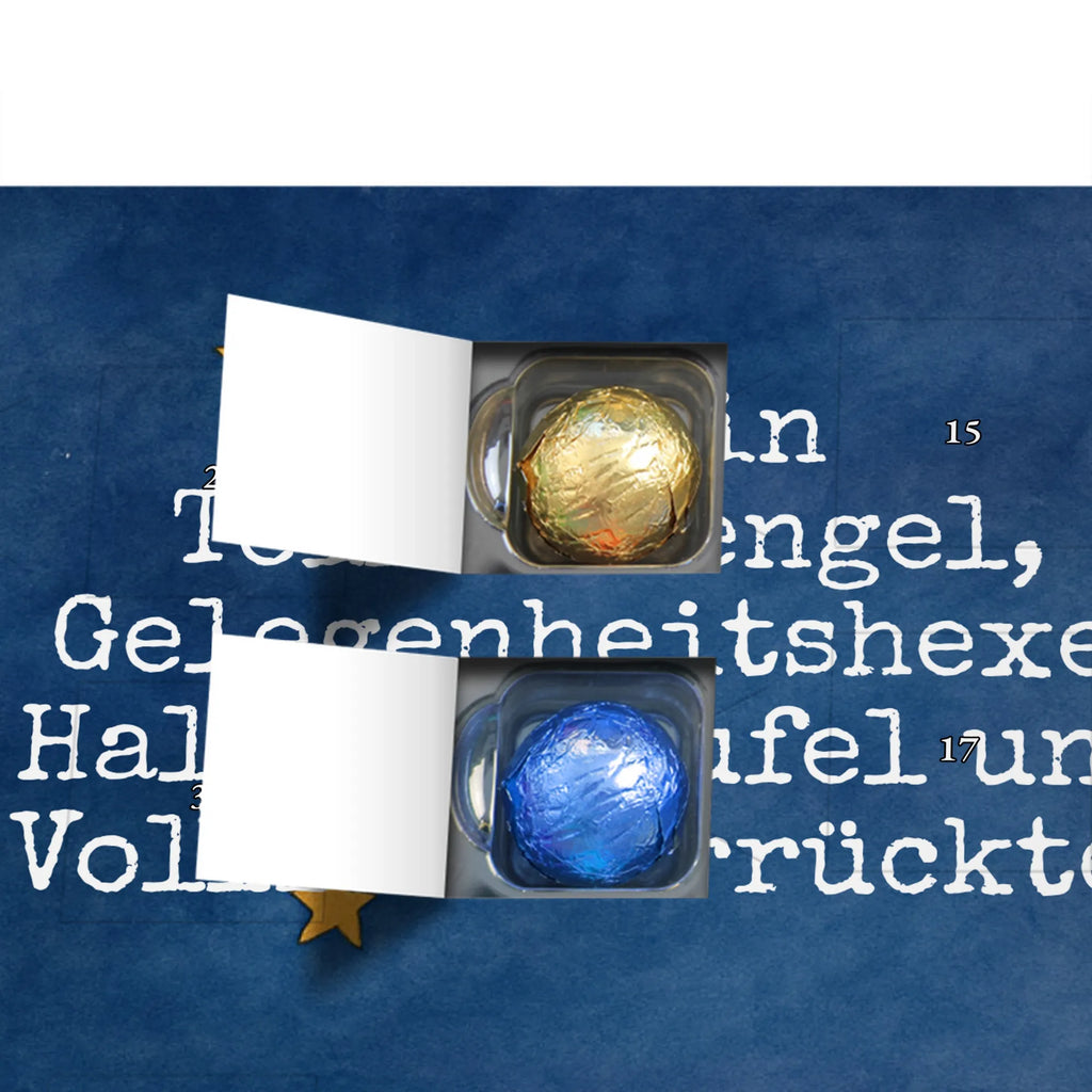 Chocolate advent calendar unicorn Witch Design wife gift, witch, mad, bitch, bad girl, girlfriend present, devil