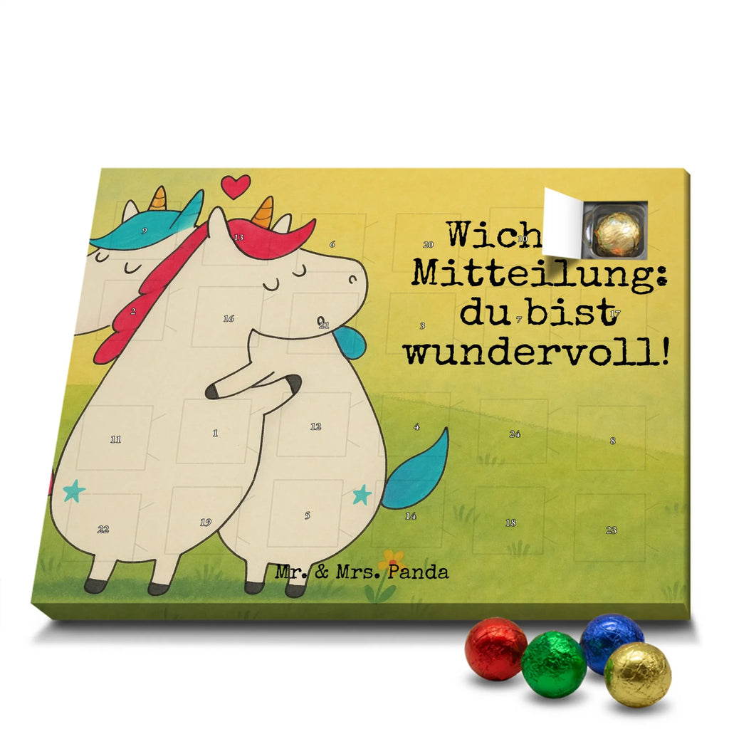 Chocolate advent calendar unicorn communication Design present, marriage, gift, witty, saying, valentine's day, Thank you