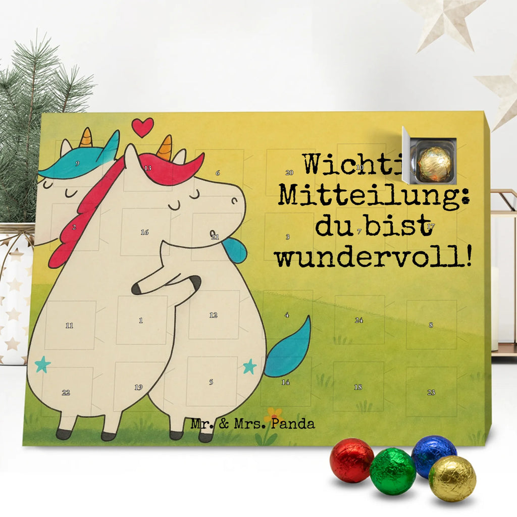 Chocolate advent calendar unicorn communication Design present, marriage, gift, witty, saying, valentine's day, Thank you