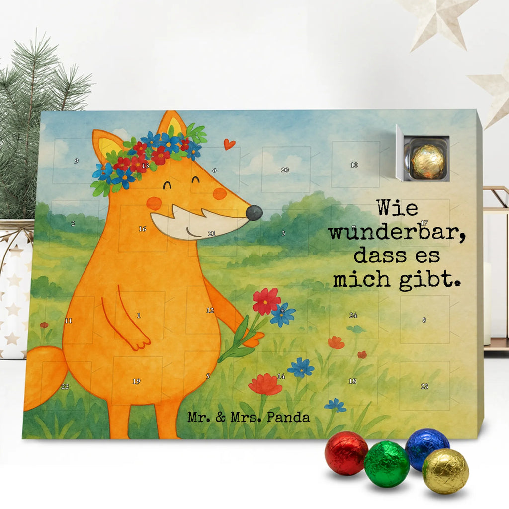 Chocolate advent calendar Fox Flower Design animal lover, foxes, forest wildlife, clever as a fox, joy, flower, fox girl, proof of love, girlfriend, flowers, self-love, flower girl, me, girlfriends