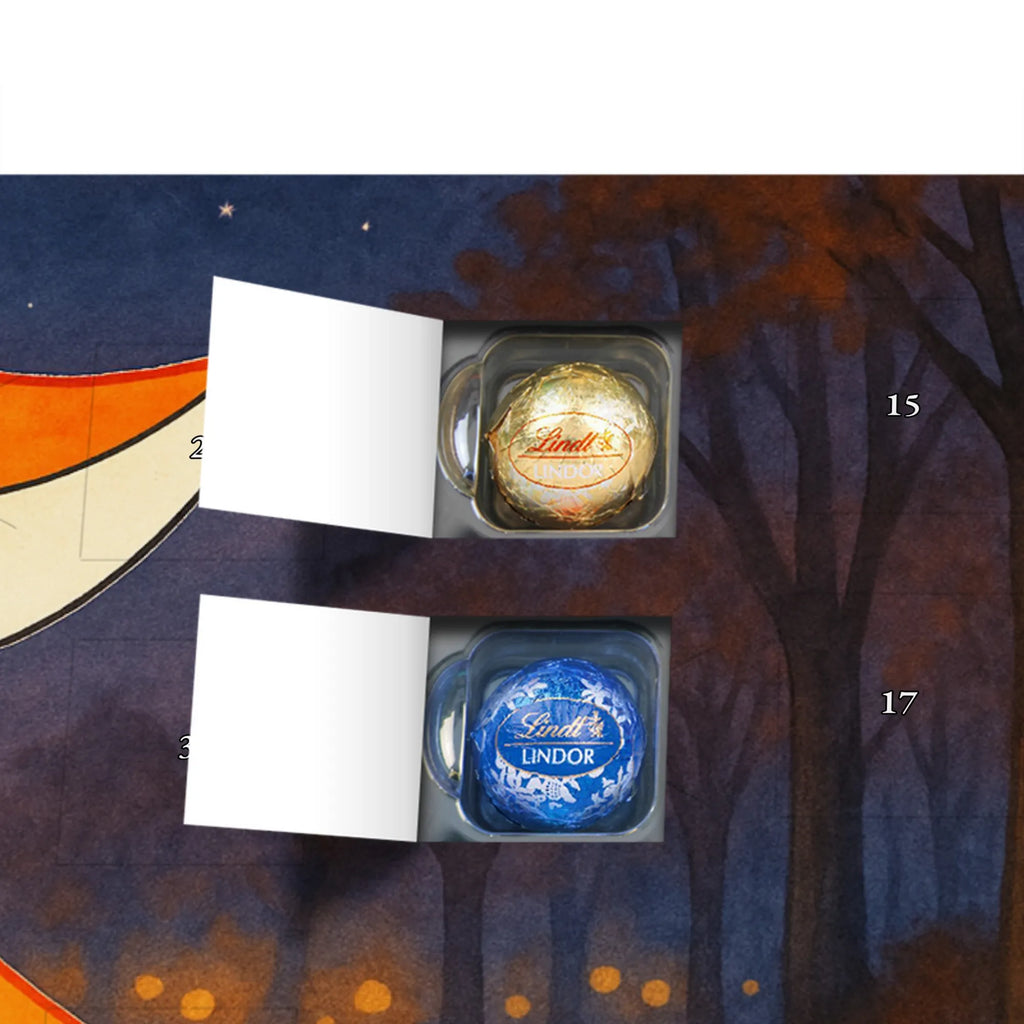 Chocolate advent calendar Fox Lantern Design animal lover, foxes, forest wildlife, clever as a fox, Lantern, Lantern parade, Caesar Otto Hugo Flaischlen, Spell comforting, Cheer up, Foxes, Saint Martin, Lovesickness Spell