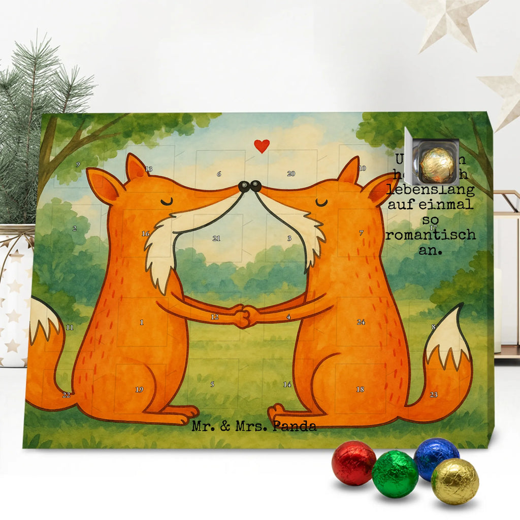 Chocolate advent calendar foxes Love Design animal lover, foxes, forest wildlife, clever as a fox, couple, lovers, proof of love, fiancée, husband, girlfriend, marriage, wife, boyfriend
