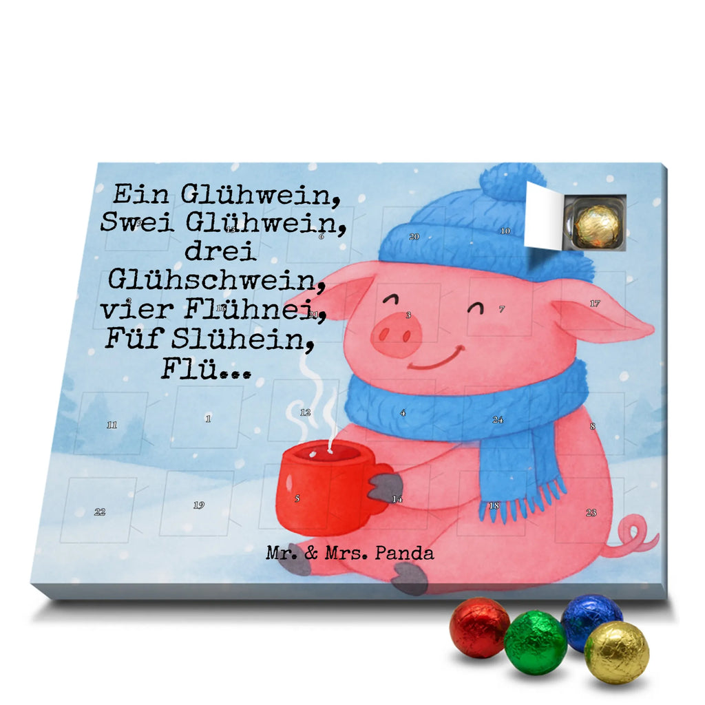 Chocolate advent calendar piggy Mulled wine Design Christmas time, snow, mulled wine, Christmas market, drunk, saying