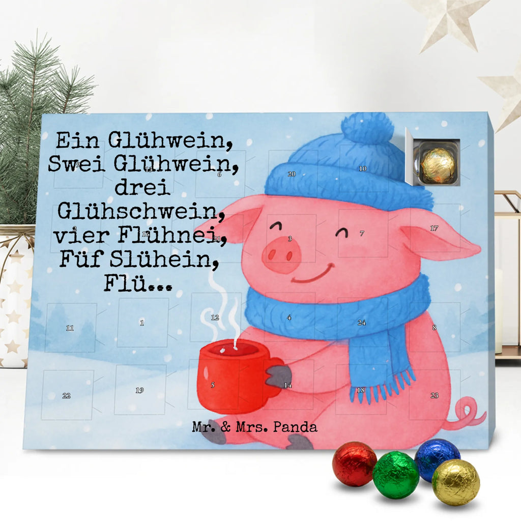 Chocolate advent calendar piggy Mulled wine Design Christmas time, snow, mulled wine, Christmas market, drunk, saying