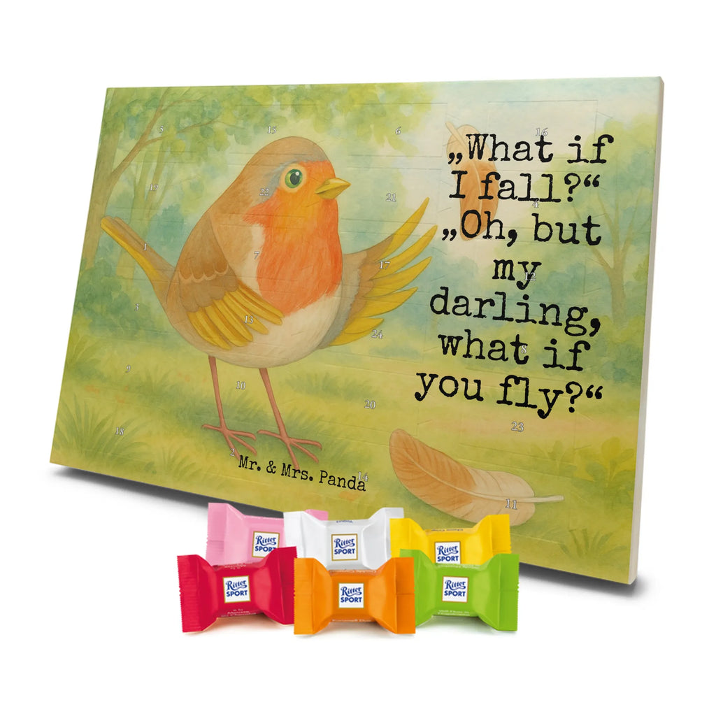 Chocolate advent calendar robin feathers Design card, gift ideas, gifts, small animals, cute, cute animal motives, hand drawn, funny sayings, good mood, special gifts, animal lover, bird, slogan courage, flying, motivation pictures, robin, motivation slogans, slogan motivation