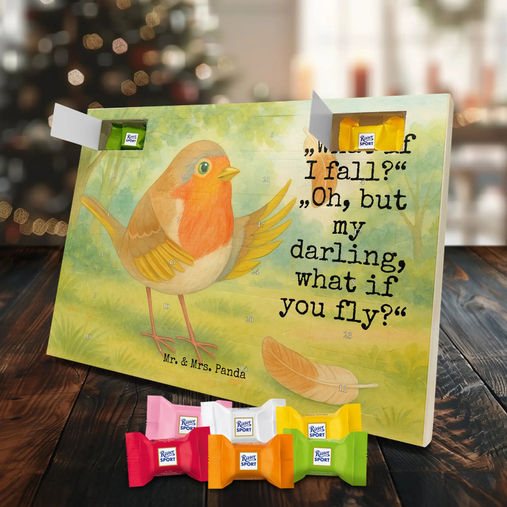 Chocolate advent calendar robin feathers Design card, gift ideas, gifts, small animals, cute, cute animal motives, hand drawn, funny sayings, good mood, special gifts, animal lover, bird, slogan courage, flying, motivation pictures, robin, motivation slogans, slogan motivation