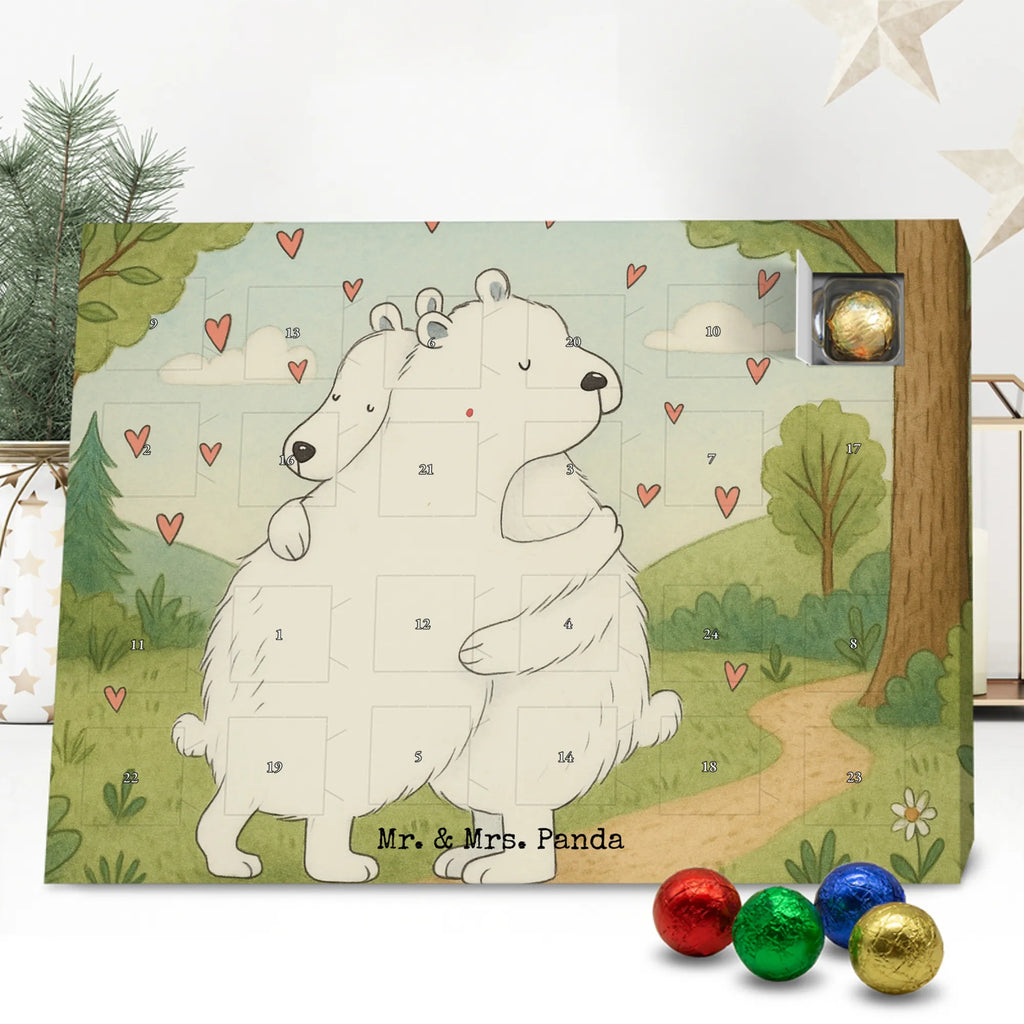 Chocolate advent calendar Icebear Embrace Design card, gift ideas, gifts, small animals, cute, cute animal motives, hand drawn, funny sayings, good mood, special gifts, animal lover