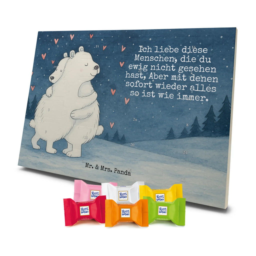 Chocolate advent calendar Icebear Embrace Design card, gift ideas, gifts, small animals, cute, cute animal motives, hand drawn, funny sayings, good mood, special gifts, animal lover