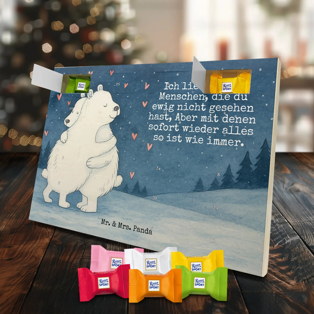 Chocolate advent calendar Icebear Embrace Design card, gift ideas, gifts, small animals, cute, cute animal motives, hand drawn, funny sayings, good mood, special gifts, animal lover