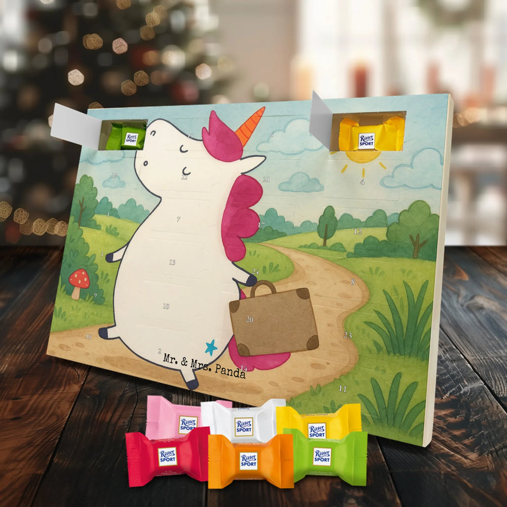 Chocolate advent calendar unicorn Suitcase Design adventure, suitcase, travel, holiday present, luggage, traveler gift