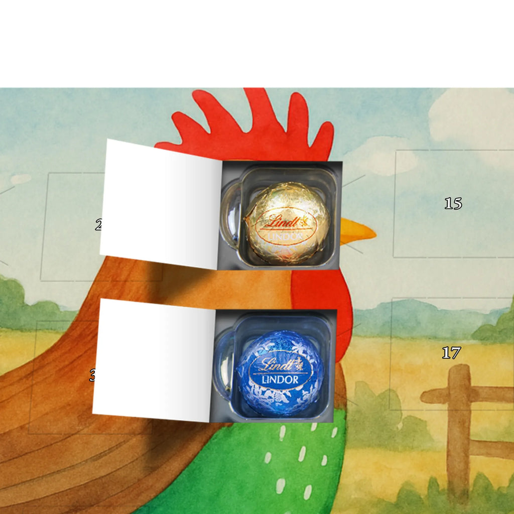 Chocolate advent calendar Faucet grain Design farm, farm animals, animals, nature, eggs, hen, corn, cock
