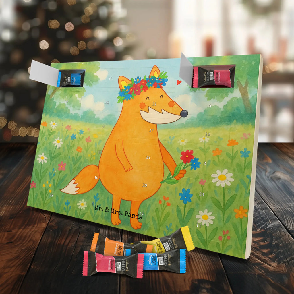 Chocolate advent calendar Fox Flower Design animal lover, foxes, forest wildlife, clever as a fox, joy, flower, fox girl, proof of love, girlfriend, flowers, self-love, flower girl, me, girlfriends