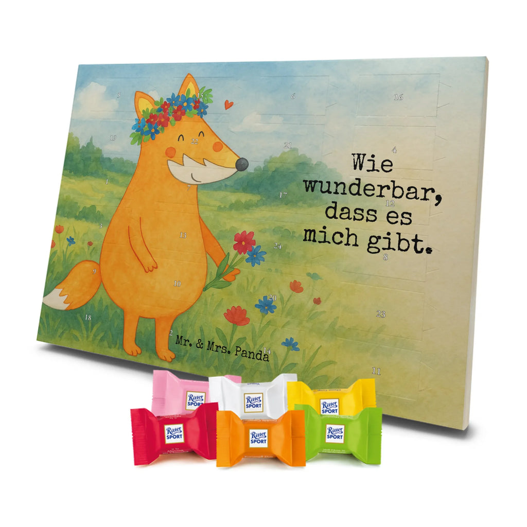 Chocolate advent calendar Fox Flower Design animal lover, foxes, forest wildlife, clever as a fox, joy, flower, fox girl, proof of love, girlfriend, flowers, self-love, flower girl, me, girlfriends