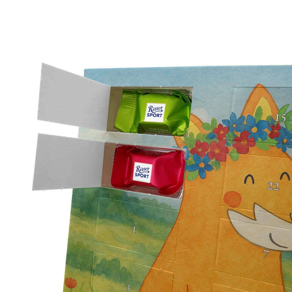 Chocolate advent calendar Fox Flower Design animal lover, foxes, forest wildlife, clever as a fox, joy, flower, fox girl, proof of love, girlfriend, flowers, self-love, flower girl, me, girlfriends