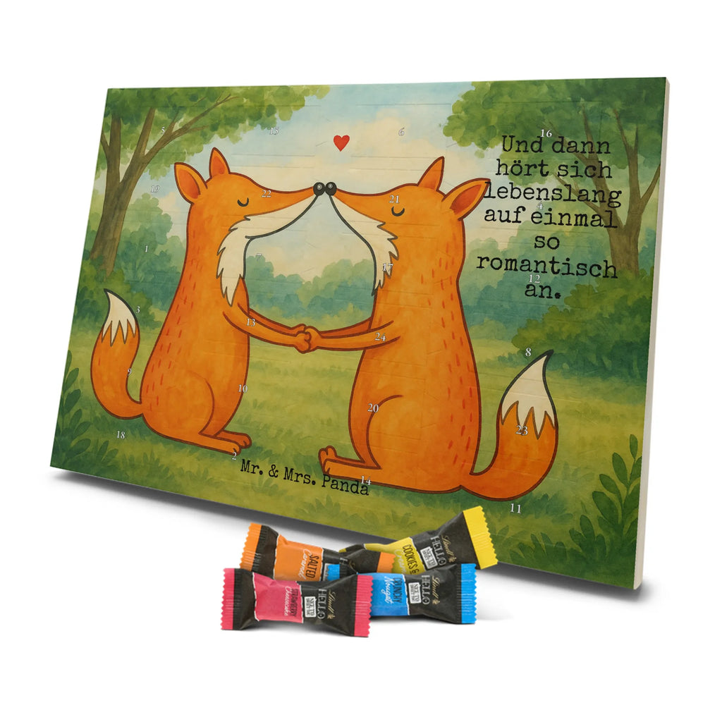 Chocolate advent calendar foxes Love Design animal lover, foxes, forest wildlife, clever as a fox, couple, lovers, proof of love, fiancée, husband, girlfriend, marriage, wife, boyfriend