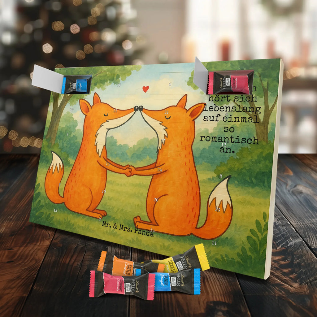 Chocolate advent calendar foxes Love Design animal lover, foxes, forest wildlife, clever as a fox, couple, lovers, proof of love, fiancée, husband, girlfriend, marriage, wife, boyfriend