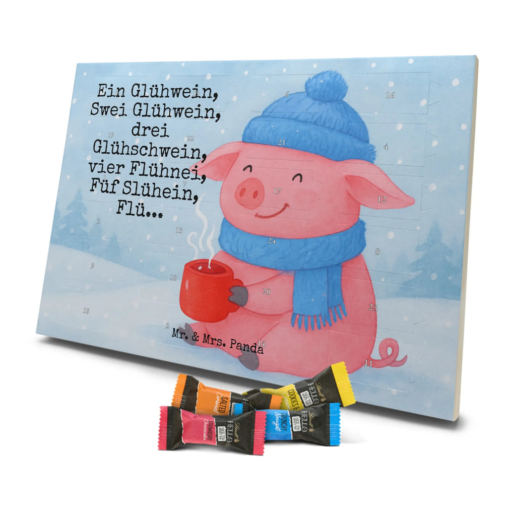 Chocolate advent calendar piggy Mulled wine Design Christmas time, snow, mulled wine, Christmas market, drunk, saying