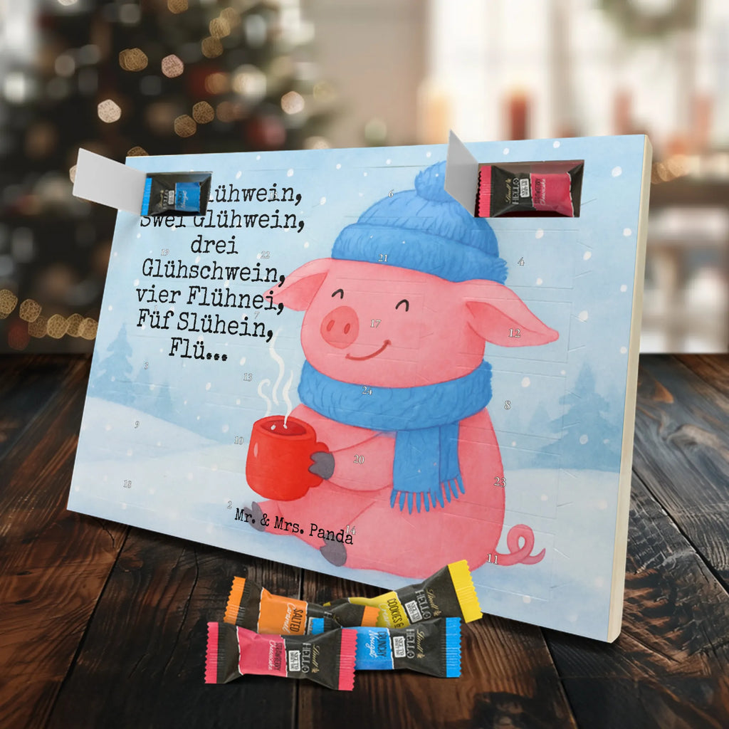 Chocolate advent calendar piggy Mulled wine Design Christmas time, snow, mulled wine, Christmas market, drunk, saying