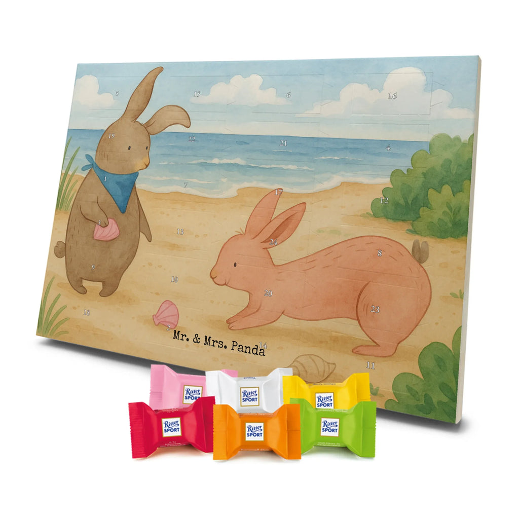 Chocolate advent calendar Bunnies with seashell Design Father's Day, Mother's Day, girlfriend, best friend, shells, rabbits, collecting shells, girlfriends