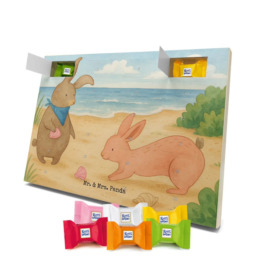 Chocolate advent calendar Bunnies with seashell Design Father's Day, Mother's Day, girlfriend, best friend, shells, rabbits, collecting shells, girlfriends