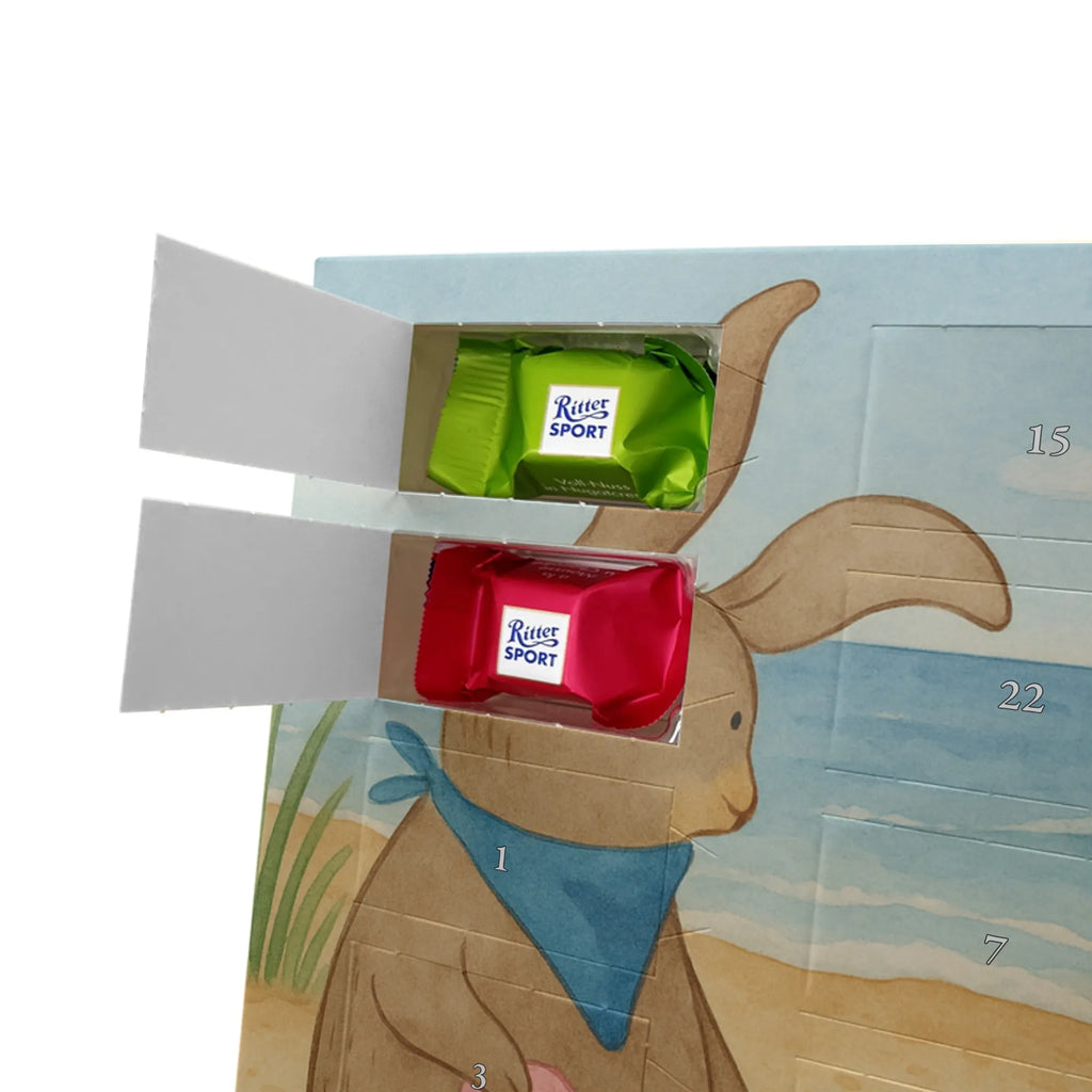 Chocolate advent calendar Bunnies with seashell Design Father's Day, Mother's Day, girlfriend, best friend, shells, rabbits, collecting shells, girlfriends