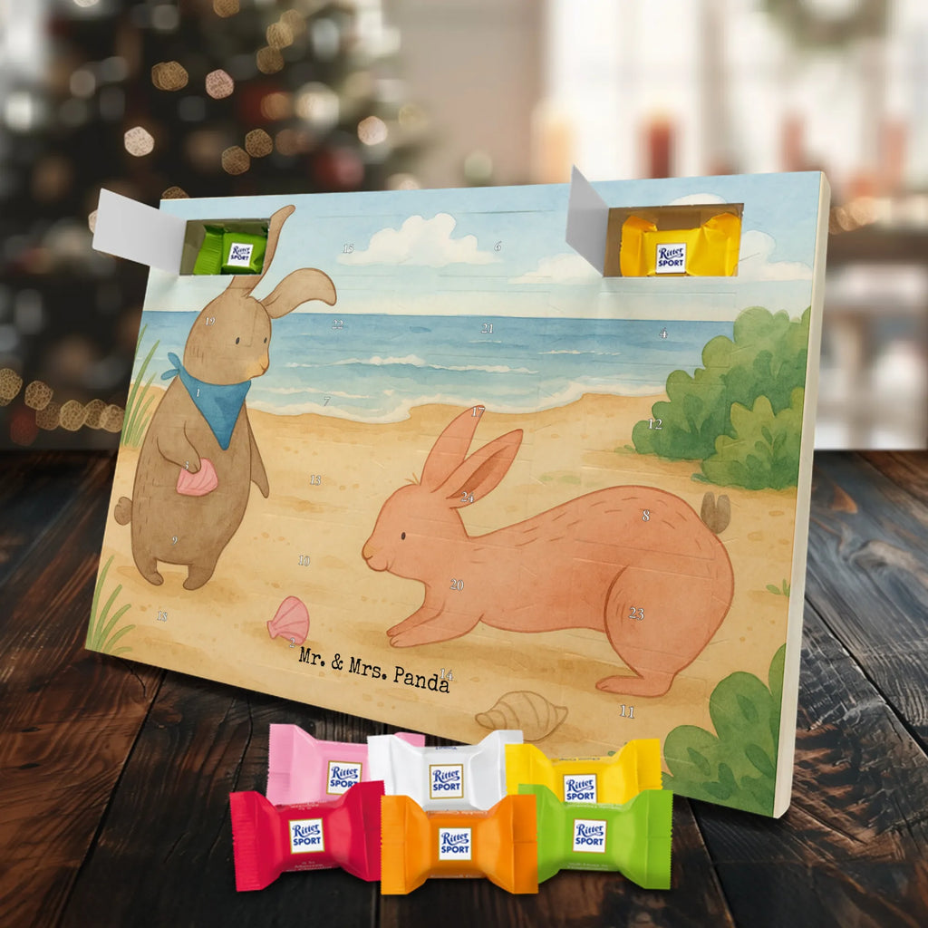 Chocolate advent calendar Bunnies with seashell Design Father's Day, Mother's Day, girlfriend, best friend, shells, rabbits, collecting shells, girlfriends