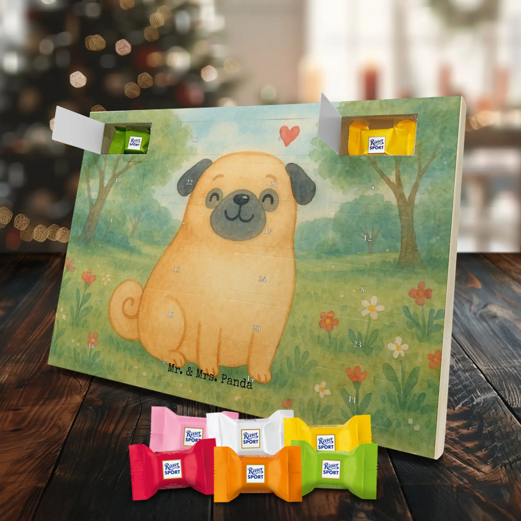 Chocolate advent calendar Pug Design dog breed, mutt, hound, woof, dog mama, love dogs, love for dogs, dog decorative items, bag with dog print, funny gifts for dog owners, what do you give a dog lover, Christmas gifts for dogs, gifts for dogs, dog sayings, dog love, Pug