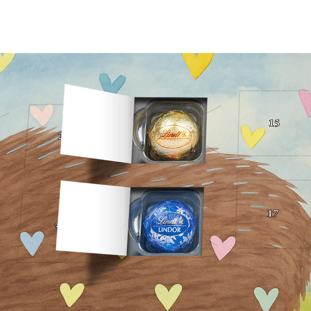 Chocolate advent calendar Hedgehog hearts Design card, gift ideas, gifts, small animals, cute, cute animal motives, hand drawn, funny sayings, good mood, special gifts, animal lover, hearts, trust, kiss, heart