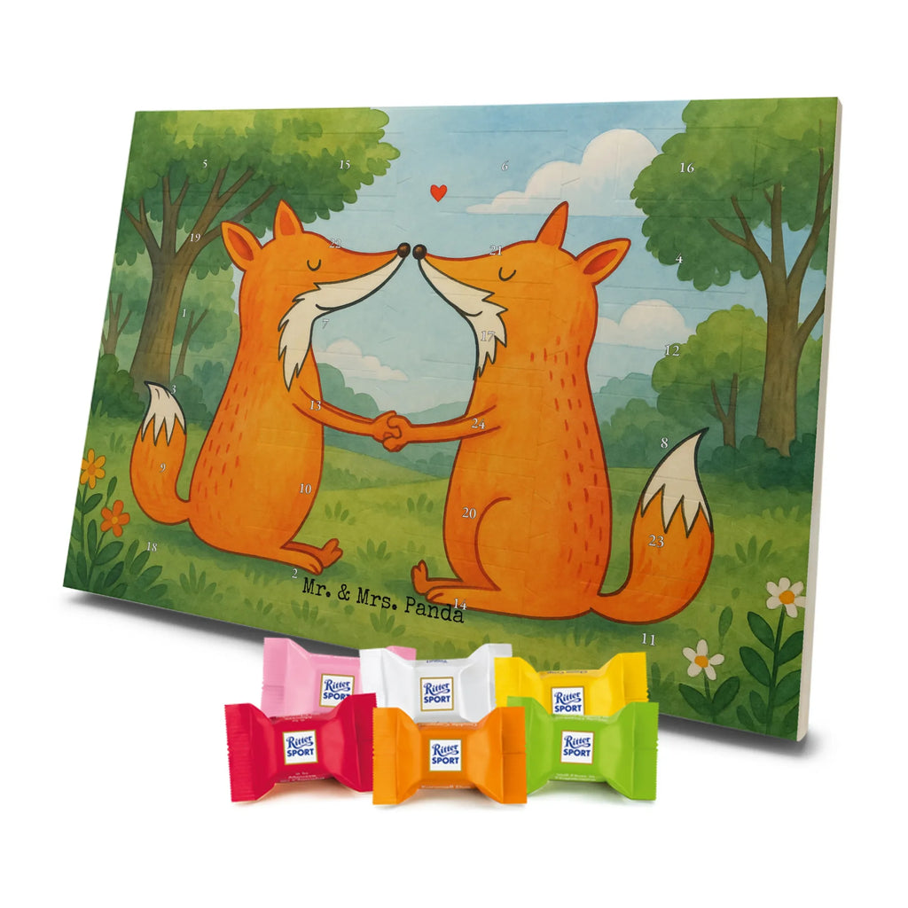 Chocolate advent calendar foxes Love Design animal lover, foxes, forest wildlife, clever as a fox, couple, lovers, proof of love, fiancée, husband, girlfriend, marriage, wife, boyfriend