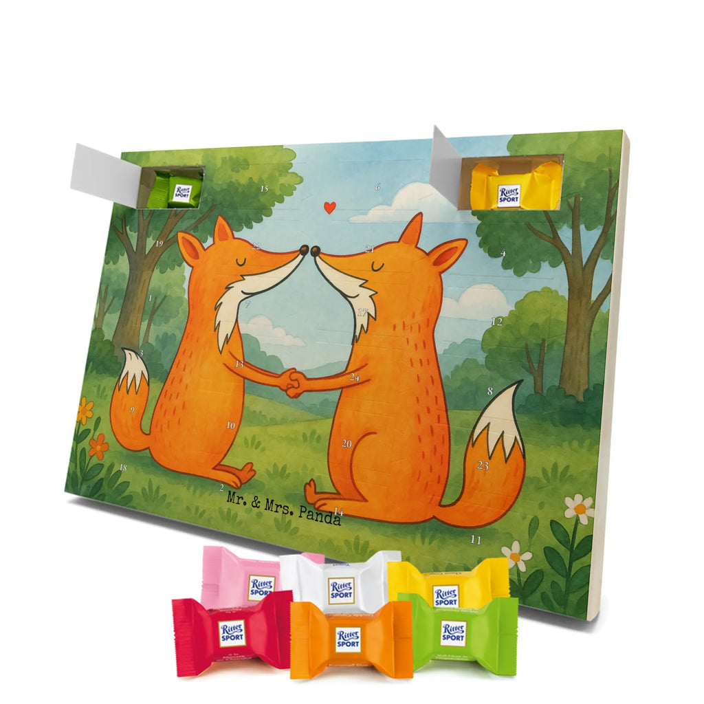 Chocolate advent calendar foxes Love Design animal lover, foxes, forest wildlife, clever as a fox, couple, lovers, proof of love, fiancée, husband, girlfriend, marriage, wife, boyfriend