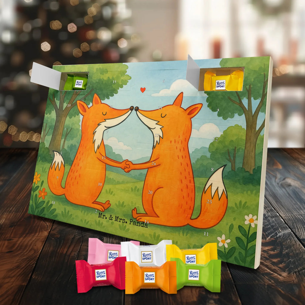 Chocolate advent calendar foxes Love Design animal lover, foxes, forest wildlife, clever as a fox, couple, lovers, proof of love, fiancée, husband, girlfriend, marriage, wife, boyfriend