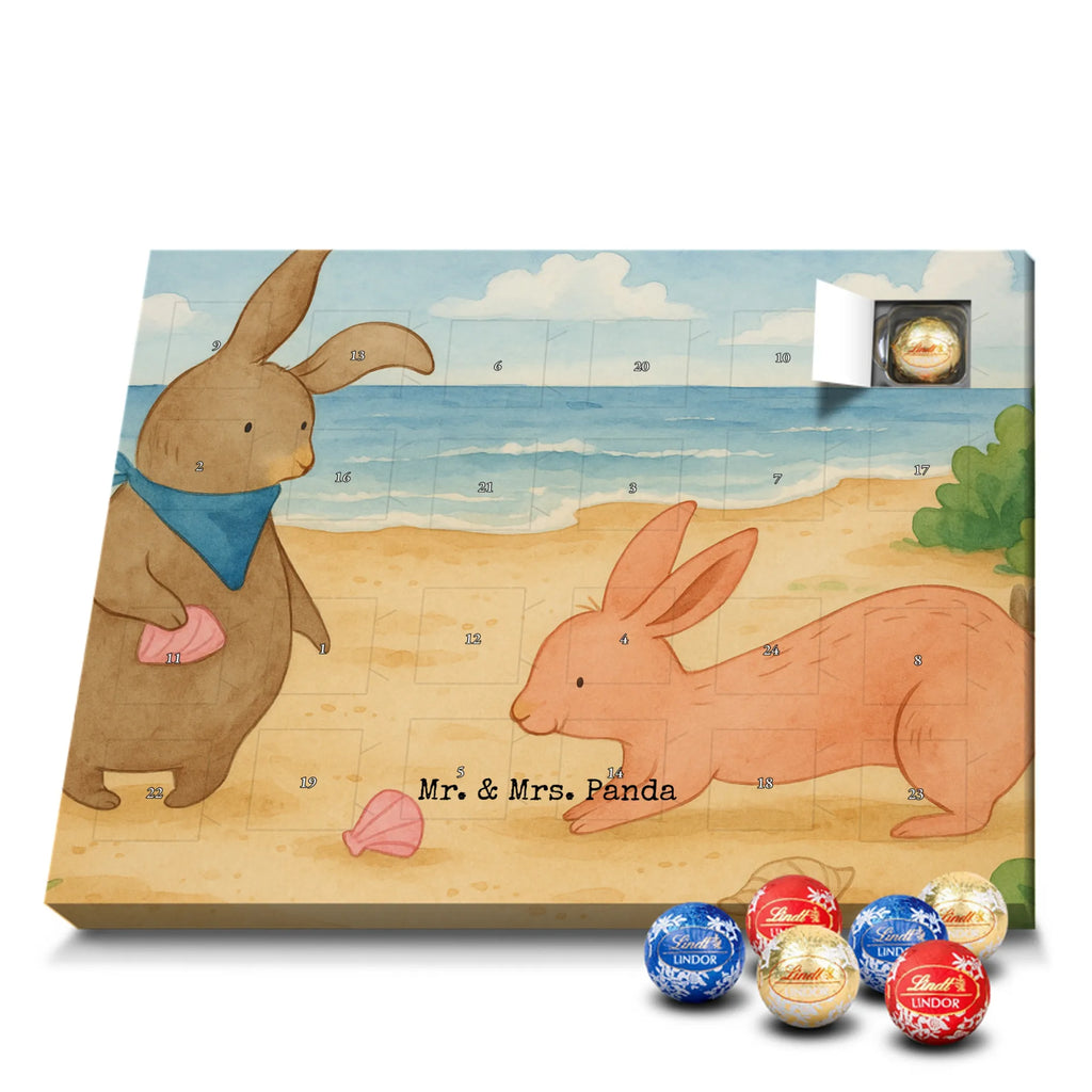 Chocolate advent calendar Bunnies with seashell Design Father's Day, Mother's Day, girlfriend, best friend, shells, rabbits, collecting shells, girlfriends