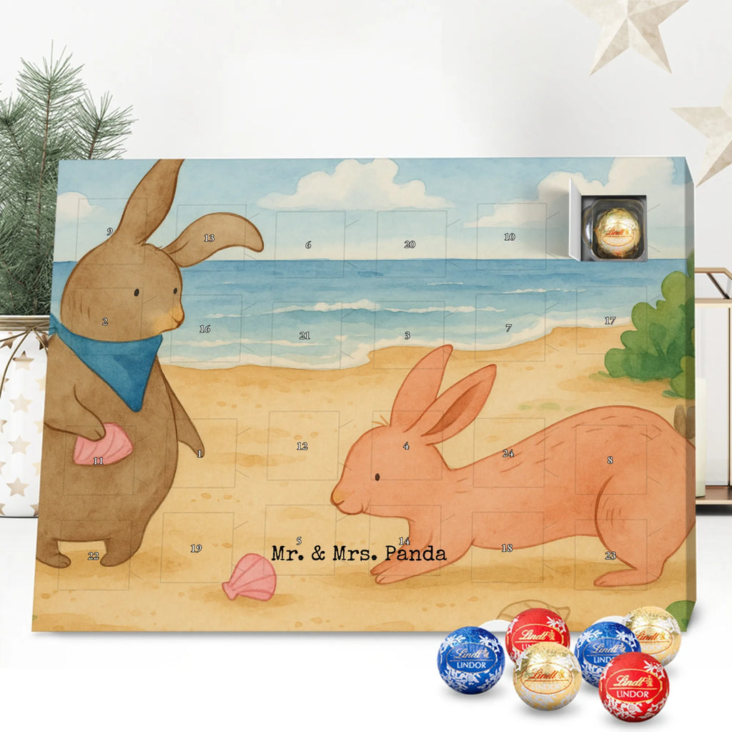 Chocolate advent calendar Bunnies with seashell Design Father's Day, Mother's Day, girlfriend, best friend, shells, rabbits, collecting shells, girlfriends