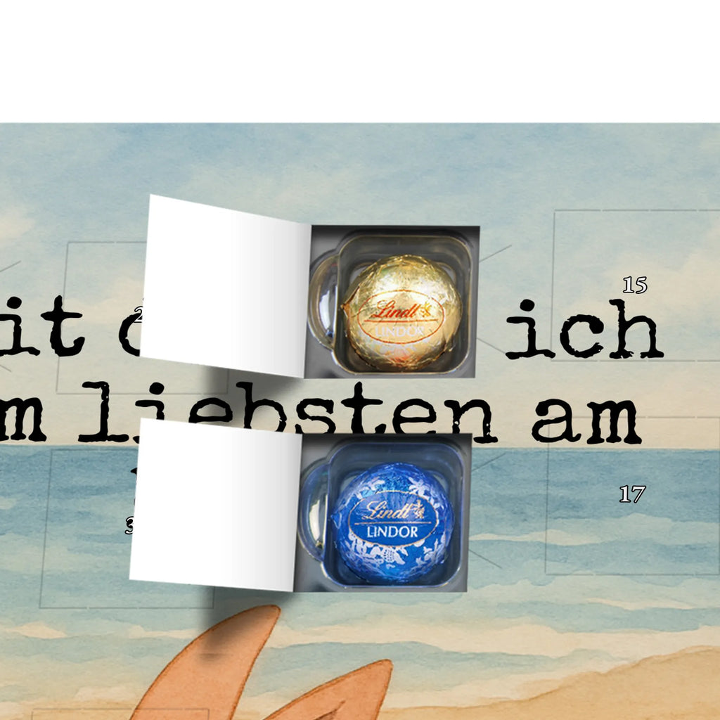 Chocolate advent calendar Bunnies with seashell Design Father's Day, Mother's Day, girlfriend, best friend, shells, rabbits, collecting shells, girlfriends