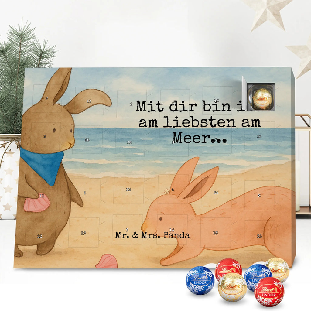 Chocolate advent calendar Bunnies with seashell Design Father's Day, Mother's Day, girlfriend, best friend, shells, rabbits, collecting shells, girlfriends