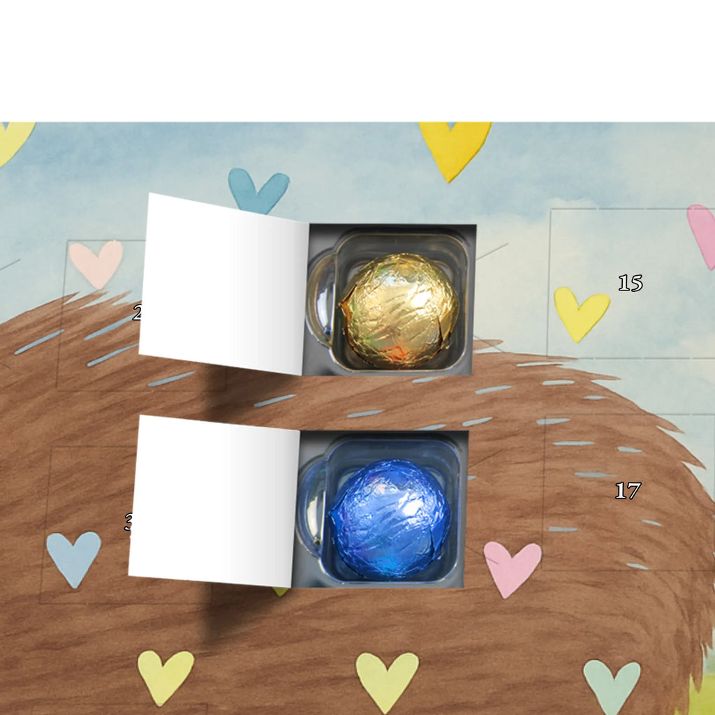 Chocolate advent calendar Hedgehog hearts Design card, gift ideas, gifts, small animals, cute, cute animal motives, hand drawn, funny sayings, good mood, special gifts, animal lover, hearts, trust, kiss, heart