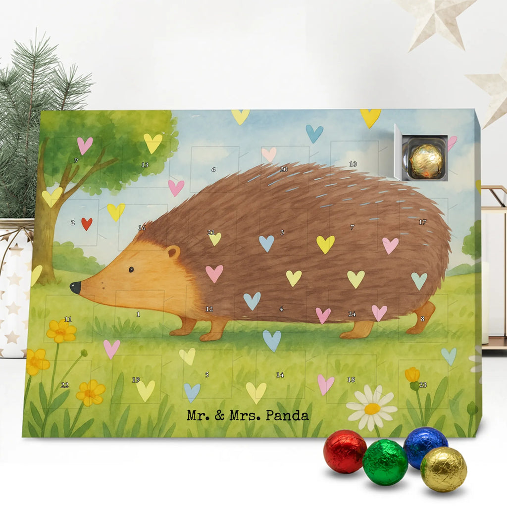 Chocolate advent calendar Hedgehog hearts Design card, gift ideas, gifts, small animals, cute, cute animal motives, hand drawn, funny sayings, good mood, special gifts, animal lover, hearts, trust, kiss, heart